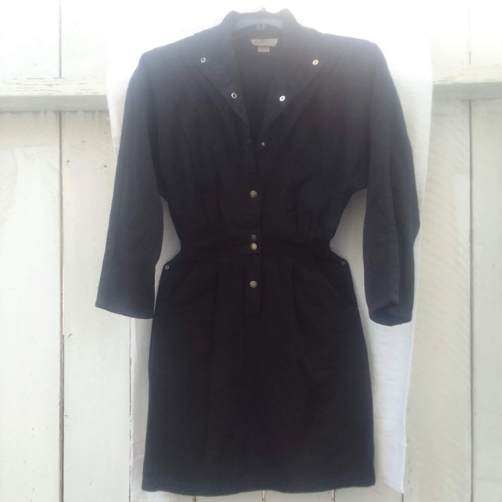 bundle sunglass&Lumiere well-design-cut long-sleeve dress w silver metal buttons